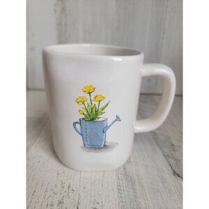 Rae Dunn yellow watering can white mug spring home decor coffee